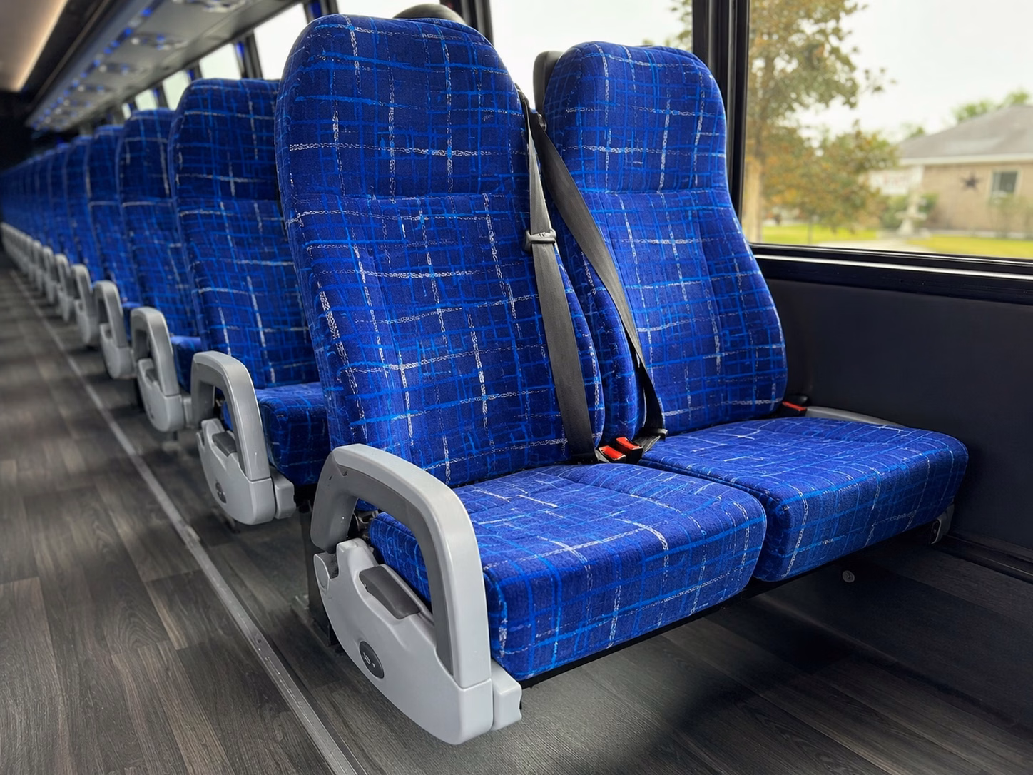 56 passenger charter bus inside